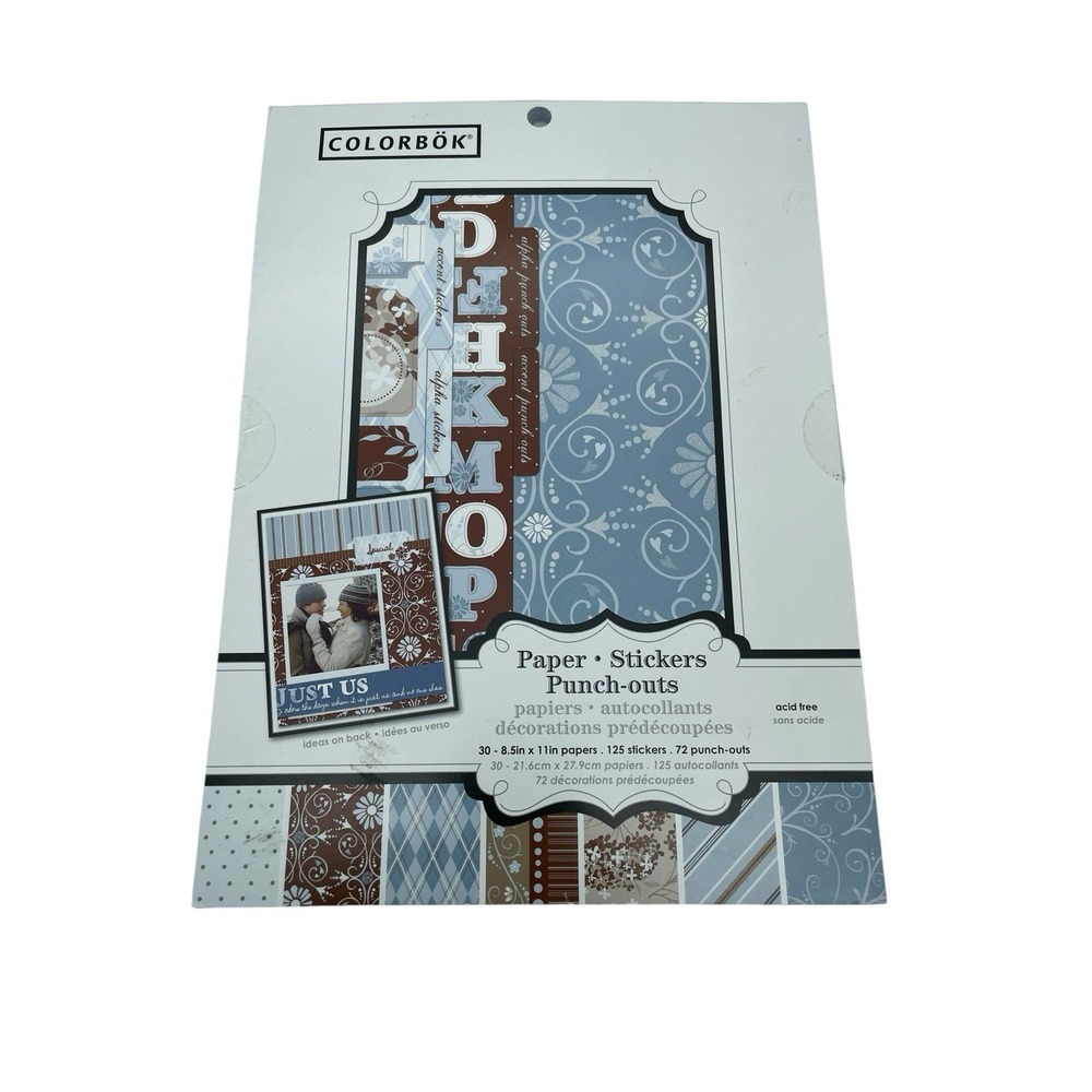Colorbok Scrapbook Kit Just Us 30 8.5x11 Pages 72 Punch Outs 125 Stickers NEW!!